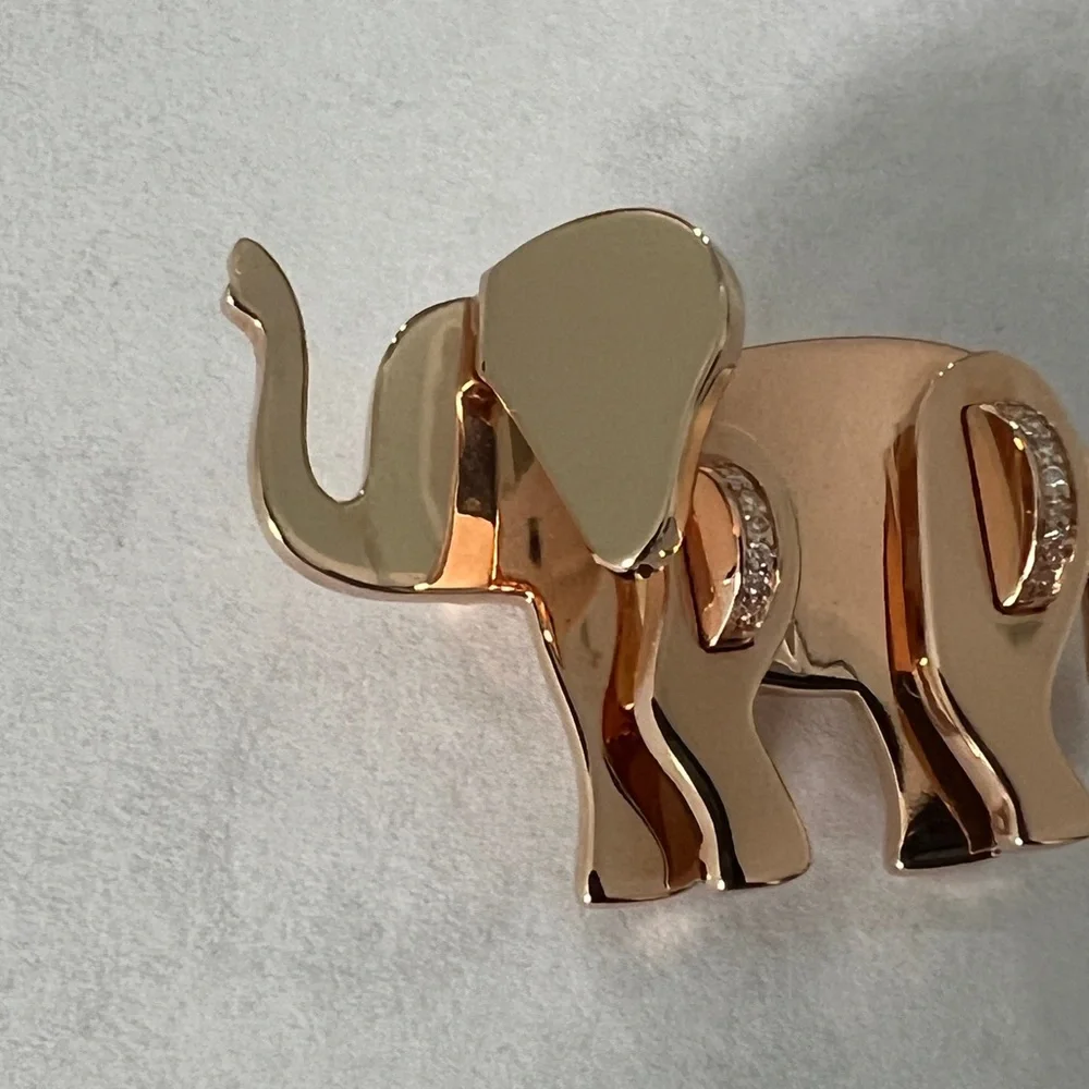 Stylish rose Gold Elephant Brooch